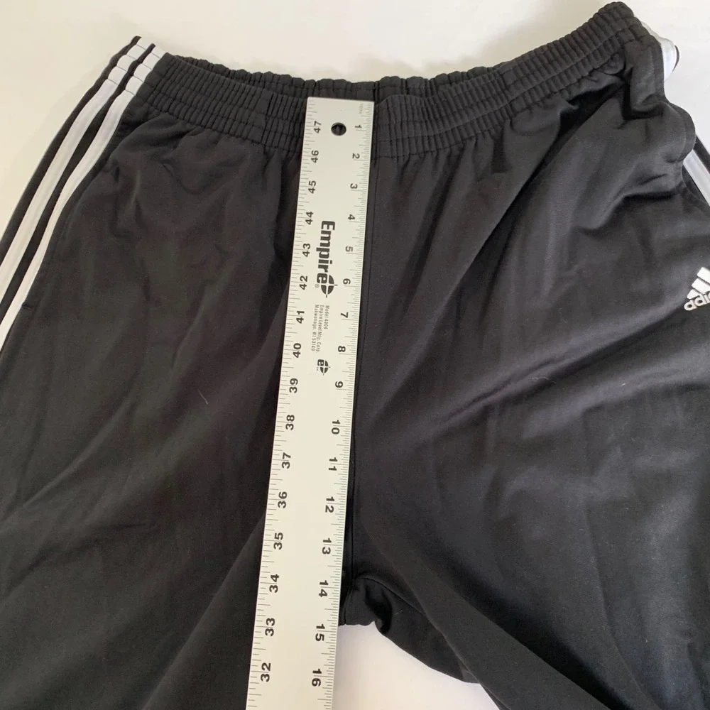 Adidas Track Pants Mens Large Black 3-Stripe Straight Warmup Athletic Sporty Gym